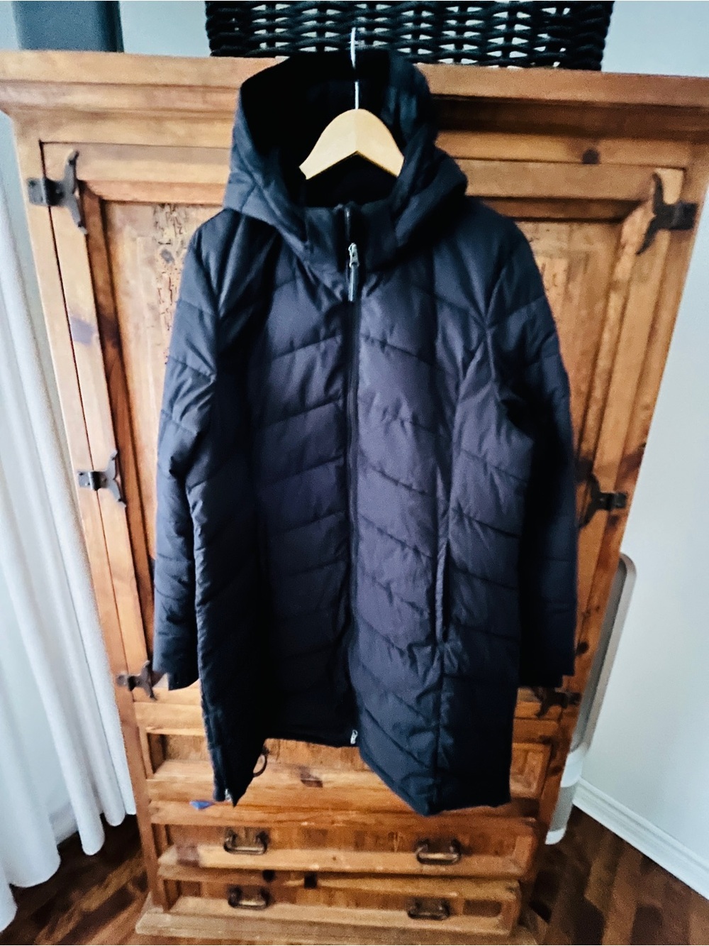 Lole Black Quilted Hooded Women's Puffer Coat